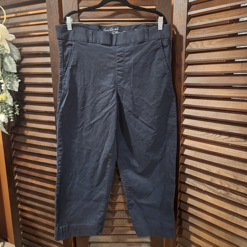 Gloria Vanderbilt Dark Blue Wide Leg Crop Pants